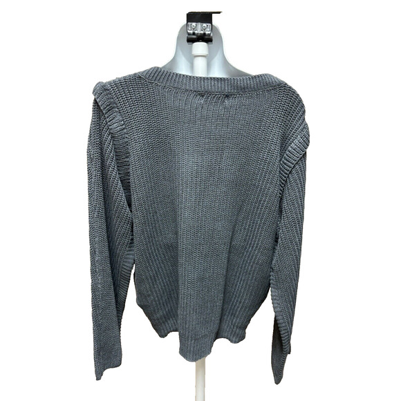 C+D+M Womens Sweater Size Medium Long Sleeve Pullover Gray New Casual Knit - Picture 2 of 15
